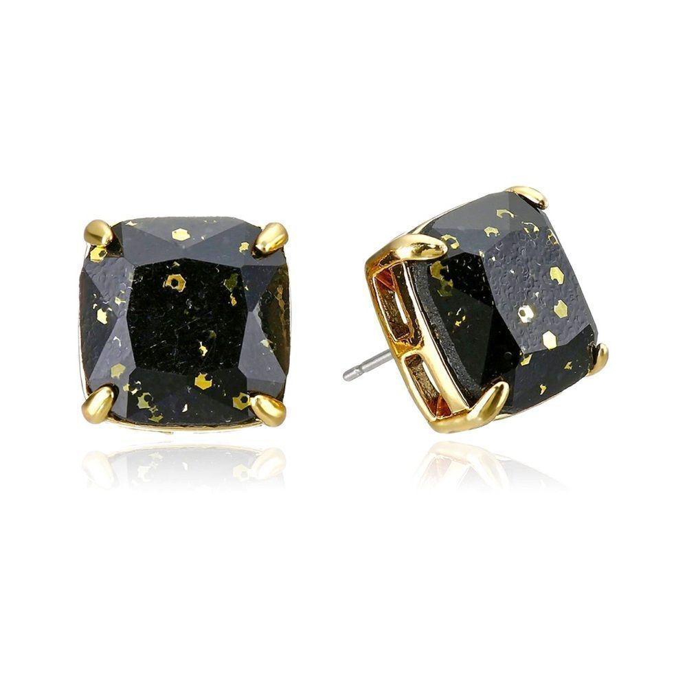 Kate Spade New York Square Studs Earrings One Size Black & Gold